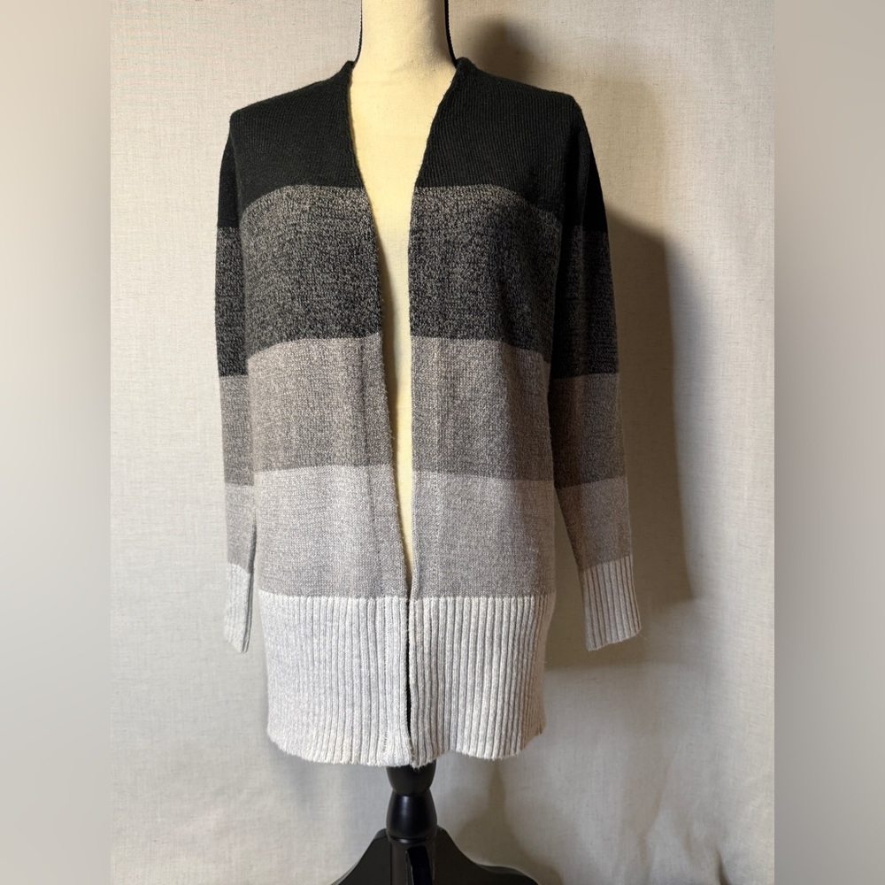 Striped Black and Gray Women's Sweater